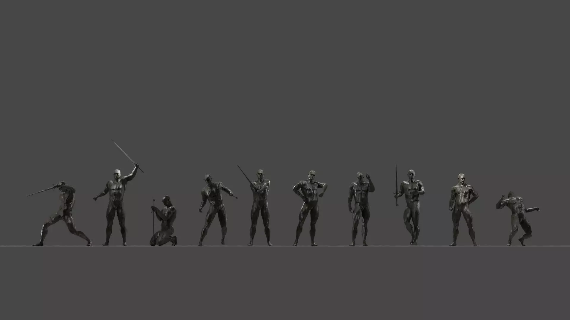 Warriors man soft clay part 1 3D model