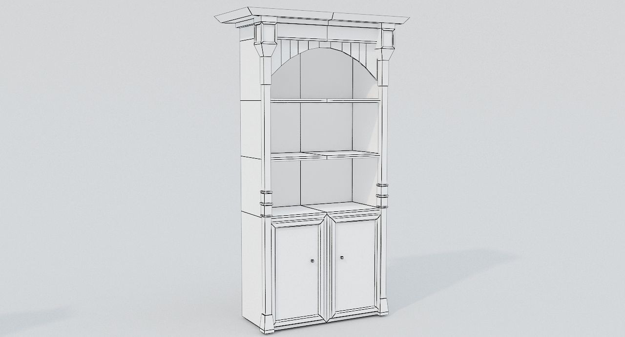 Medieval Bookshelf PBR Library Low-poly 3D model_14