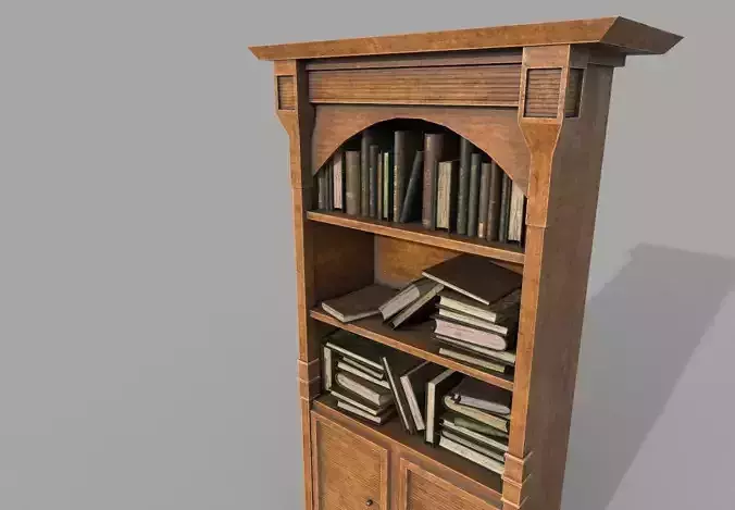 Medieval Bookshelf PBR Library