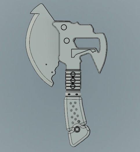 Tor Hammer art 3D print model_7