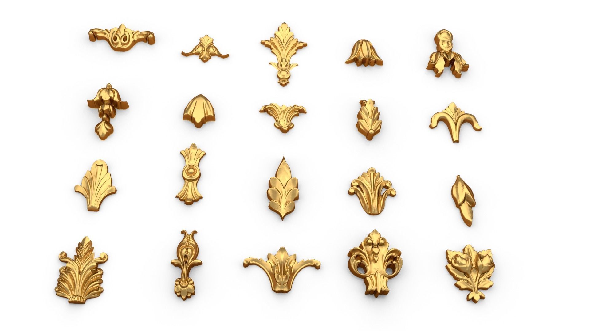 Vertical Leaves Collection 3D 03 3D print model_5