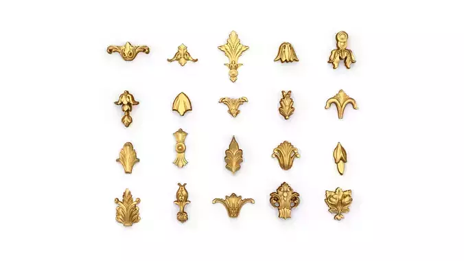 Vertical Leaves Collection 3D 03