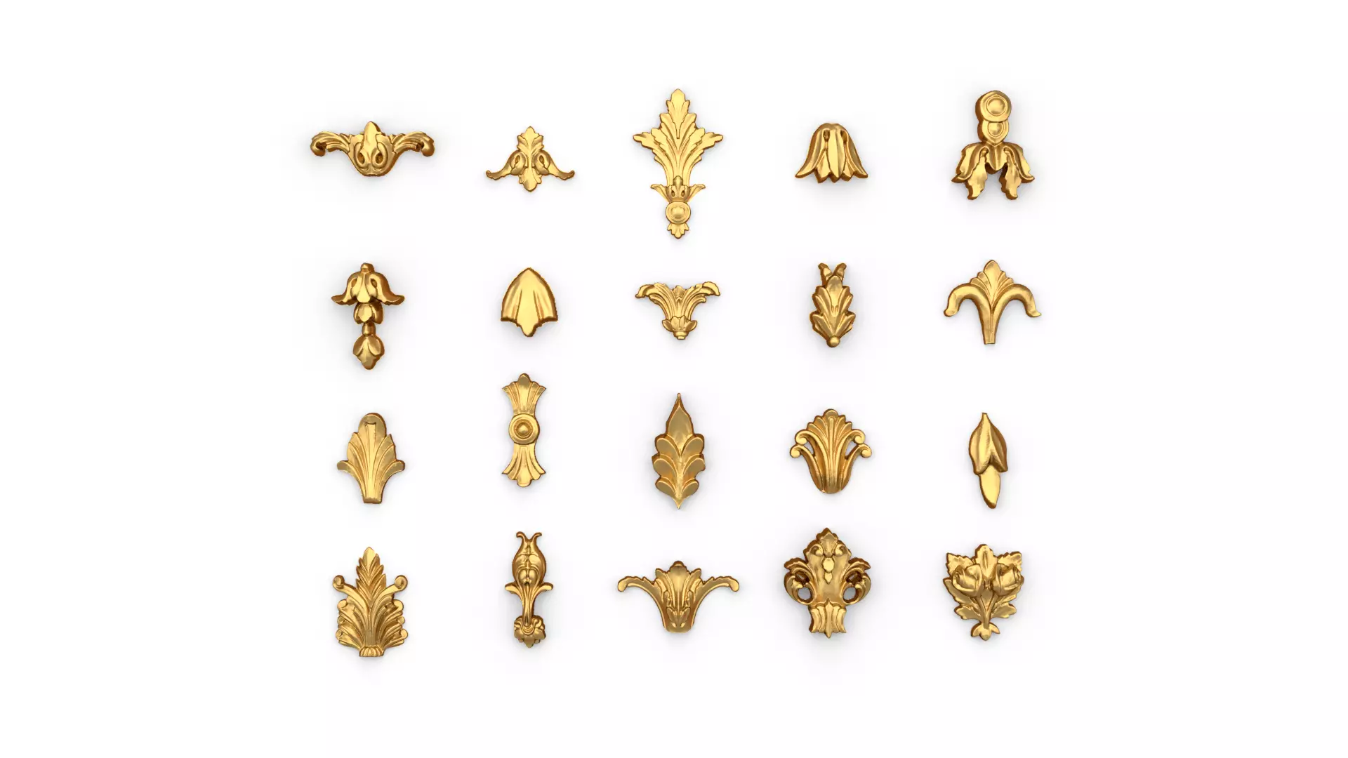 Vertical Leaves Collection 3D 03 3D print model_0