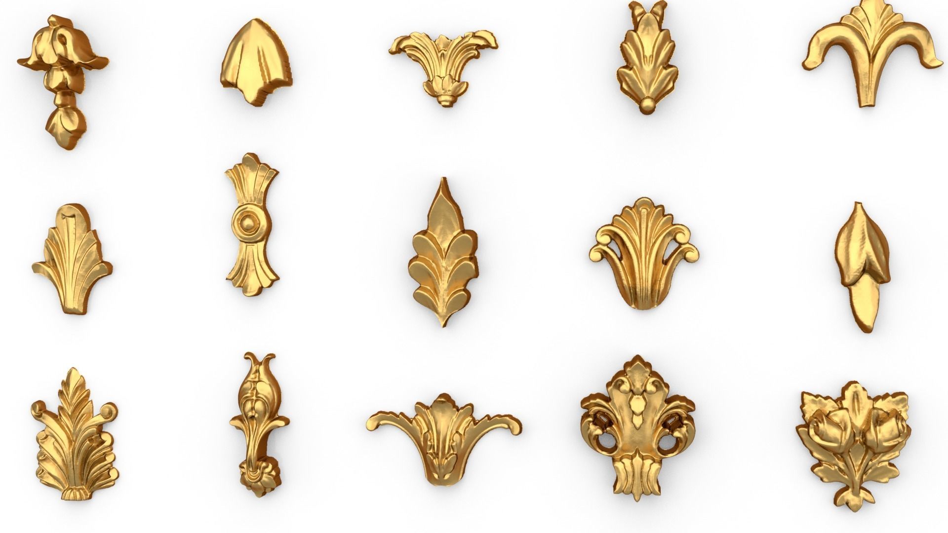 Vertical Leaves Collection 3D 03 3D print model_4