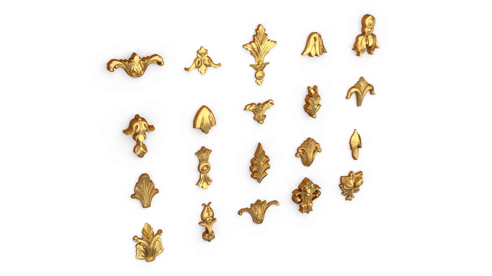 Vertical Leaves Collection 3D 03 3D print model_1