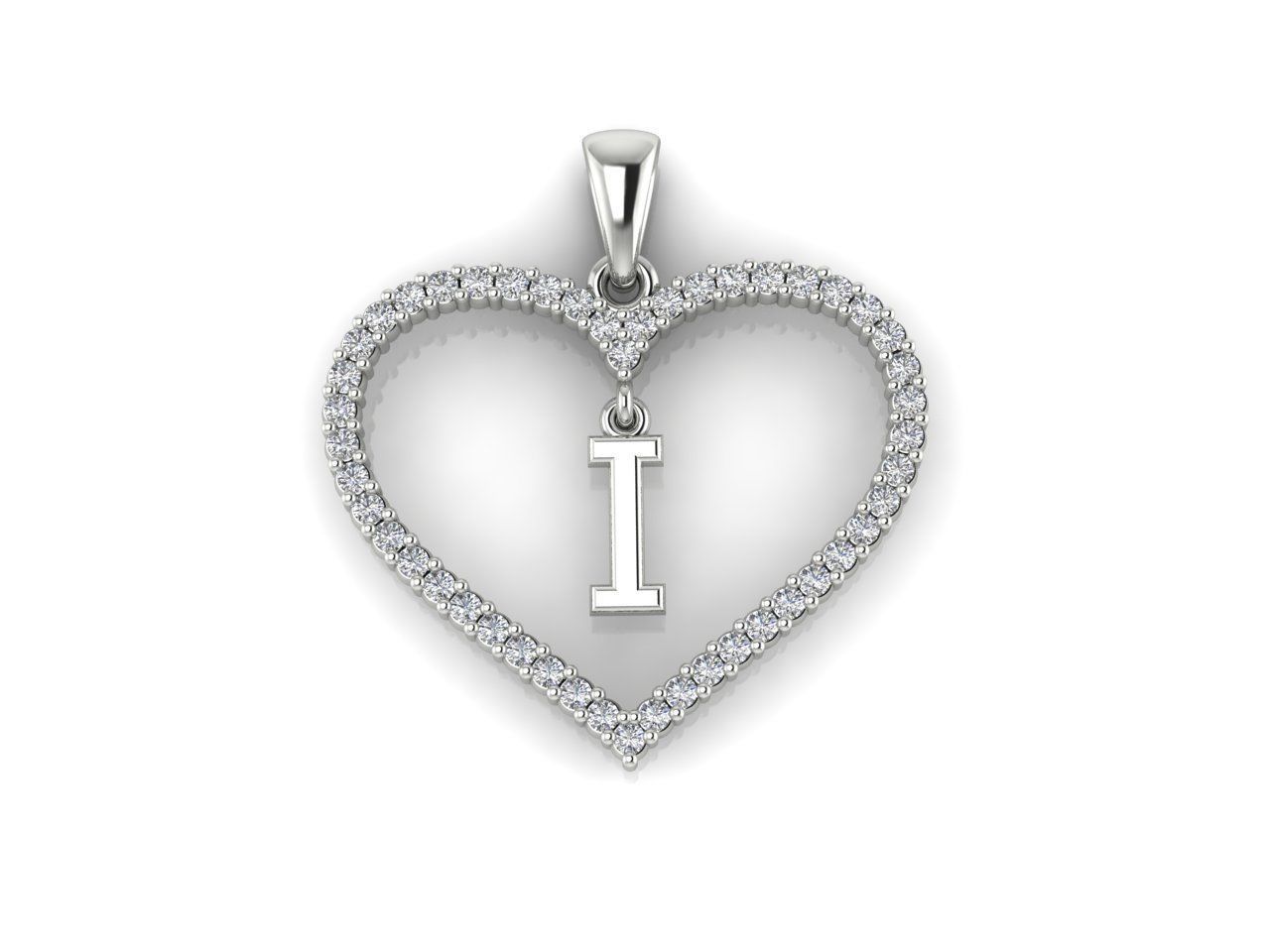 Heart Alphabet I 3D print model_8