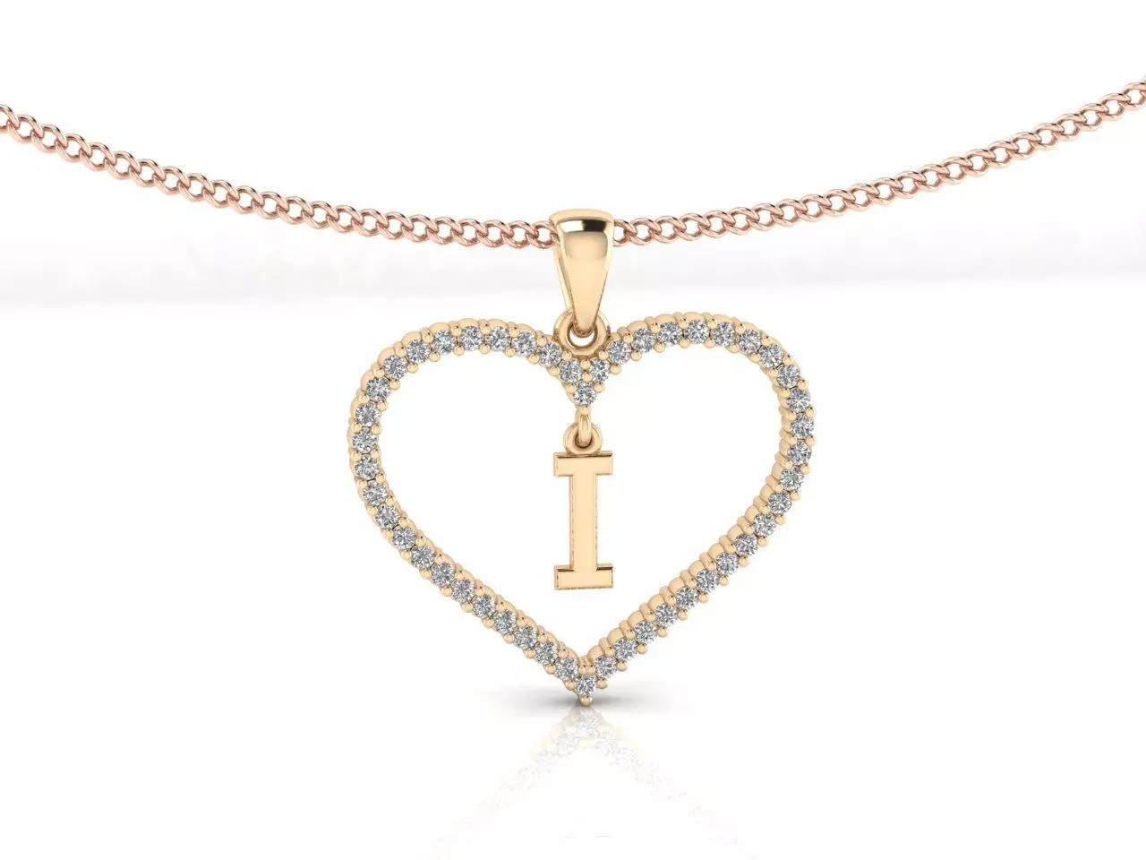 Heart Alphabet I 3D print model_0