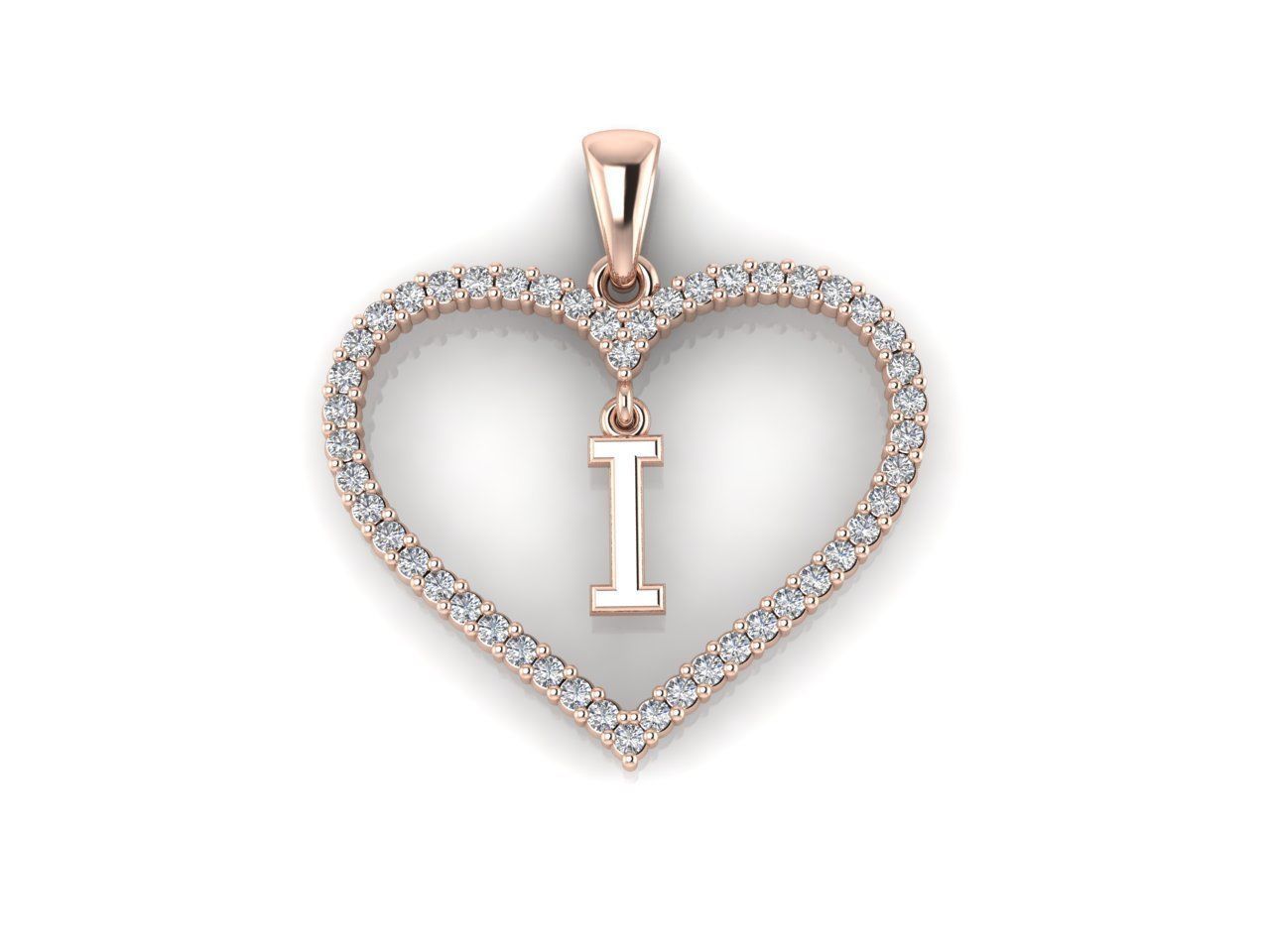 Heart Alphabet I 3D print model_7