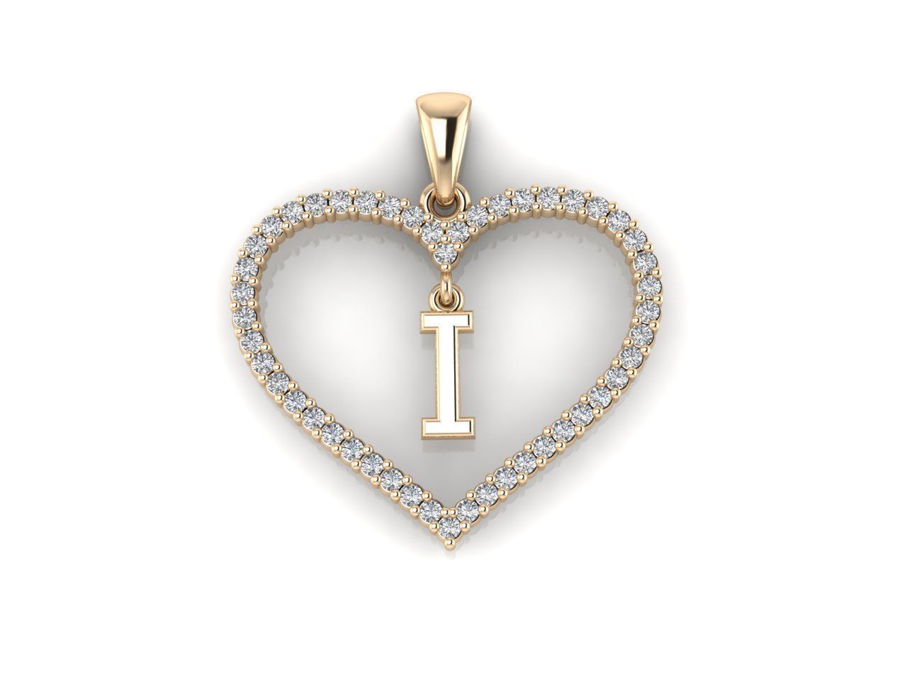 Heart Alphabet I 3D print model_6