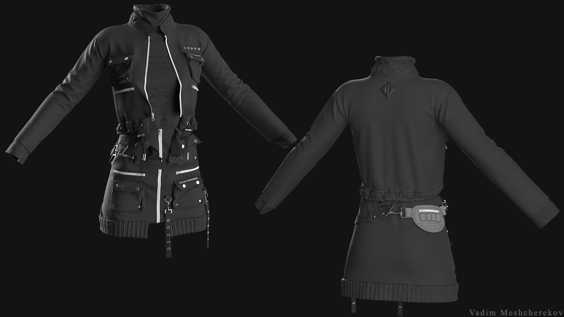 Female Modern Outfit 4 3D model_4