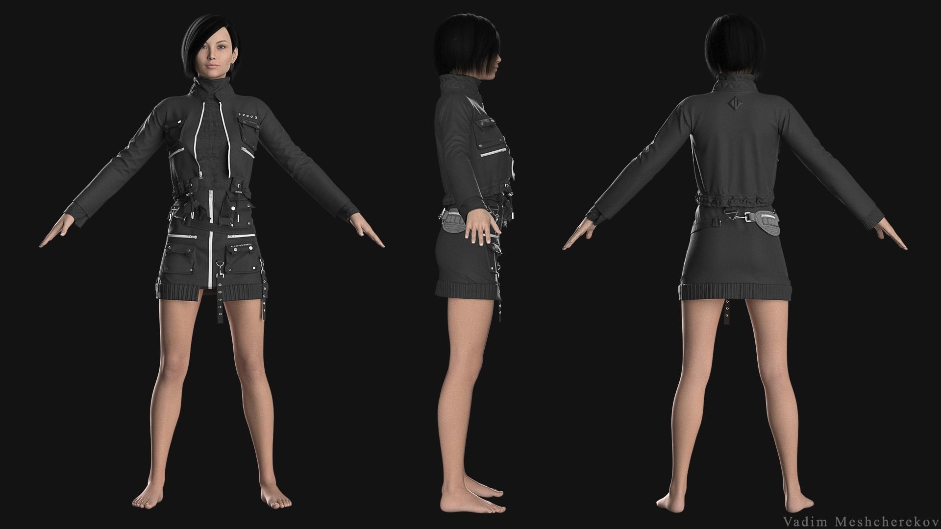 Female Modern Outfit 4 3D model_5