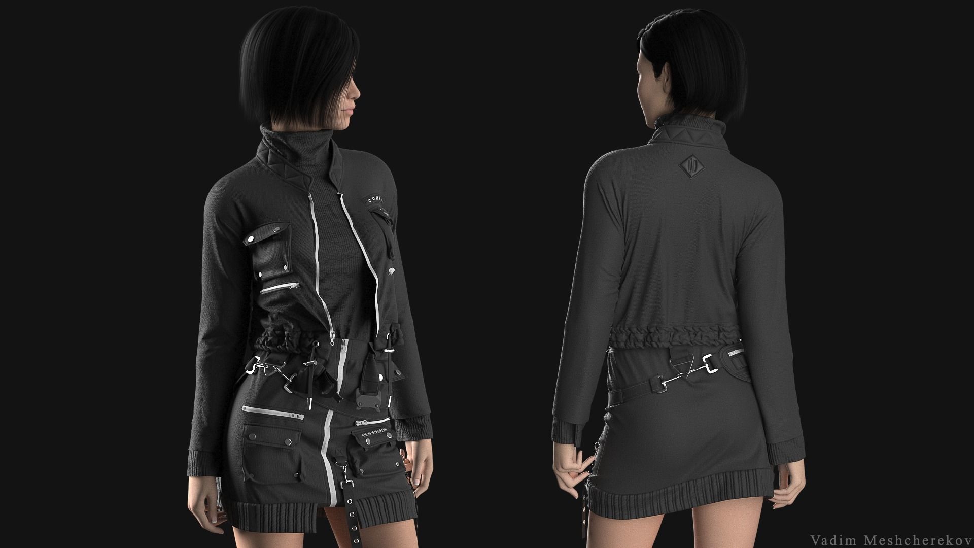 Female Modern Outfit 4 3D model_1