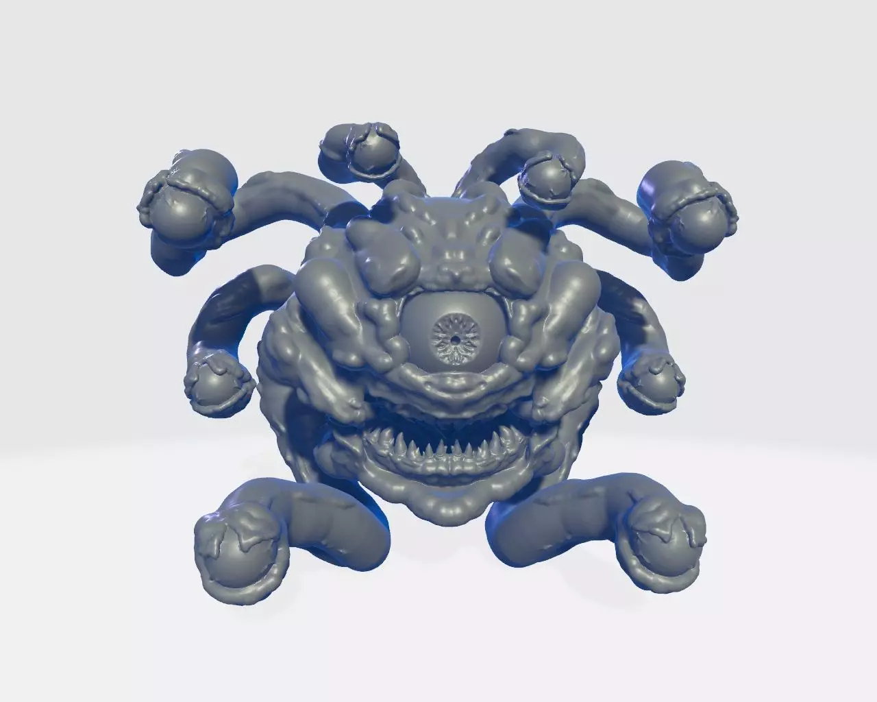 Beholder monster with claws and teeth 3D print model_0