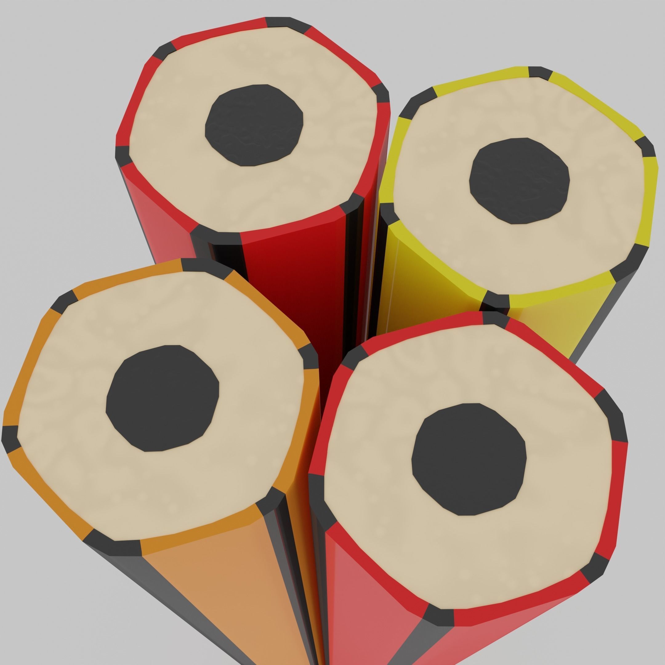 Pencil holder pencils Free low-poly 3D model_1