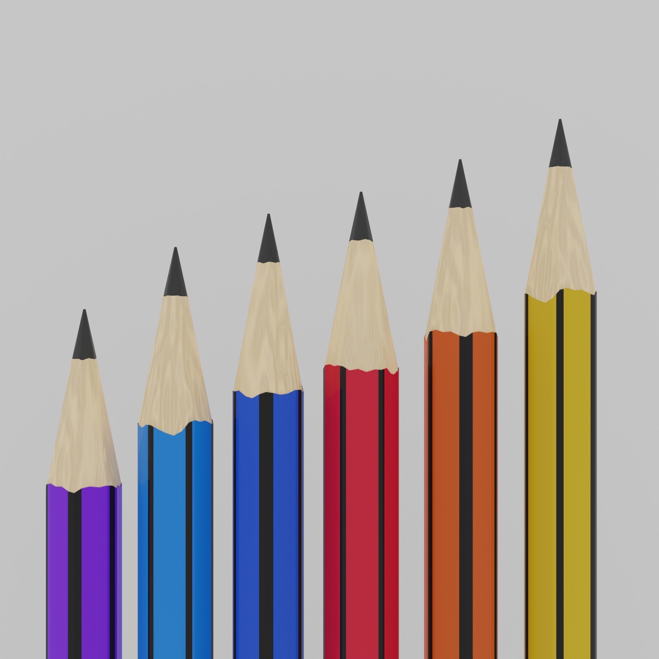 Pencil holder pencils Free low-poly 3D model_2