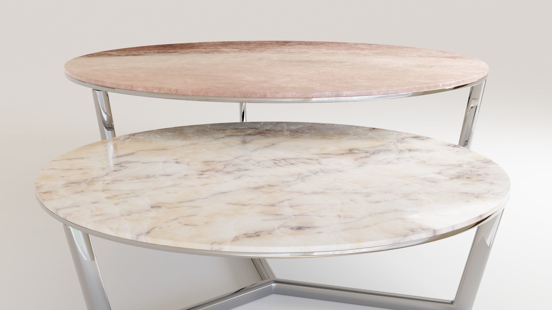 Designer Coffee Table Marble 3D model_1