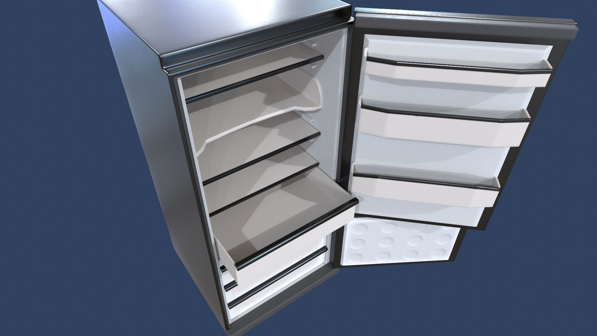 Fridge refrigerator Low-poly 3D model_2