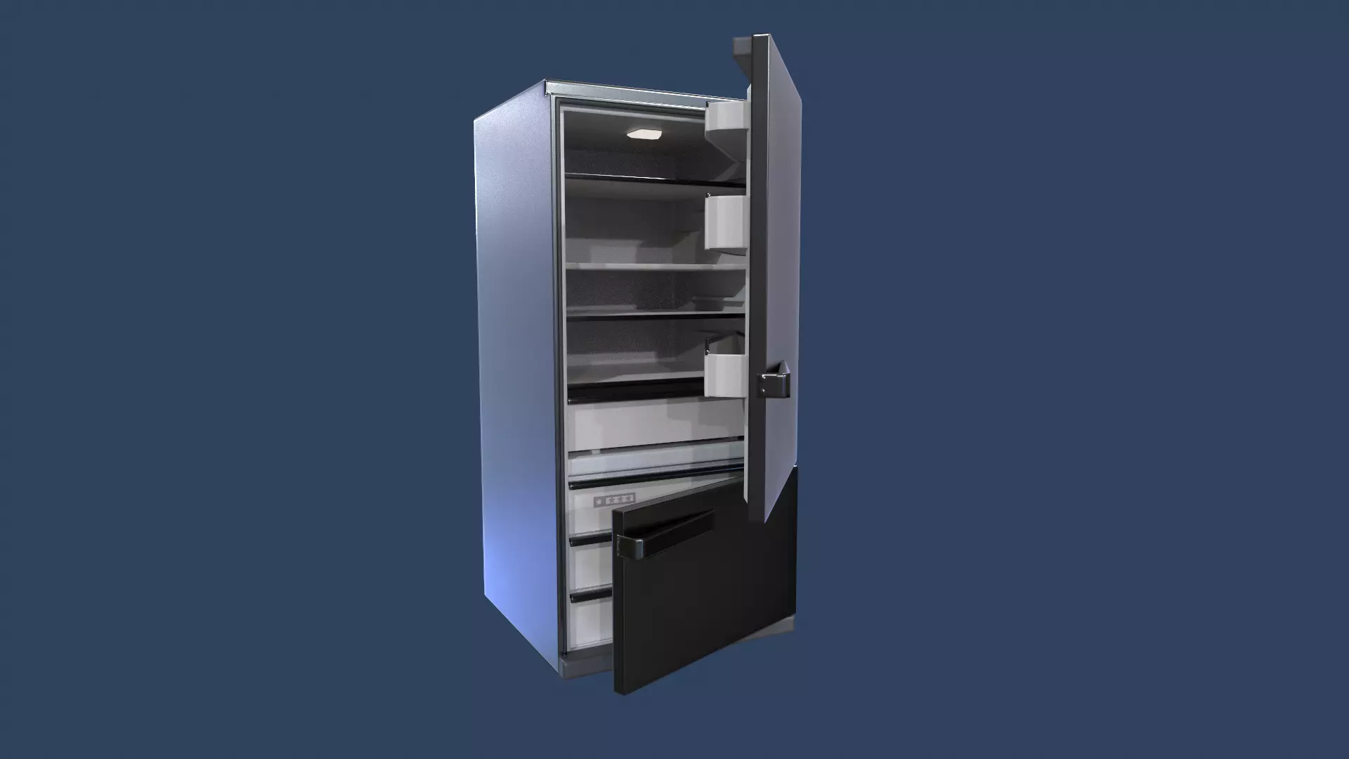 Fridge refrigerator Low-poly 3D model_0