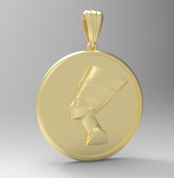 Nefertiti Pendant 3D print model_26