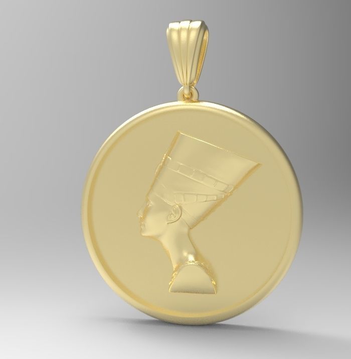 Nefertiti Pendant 3D print model_29