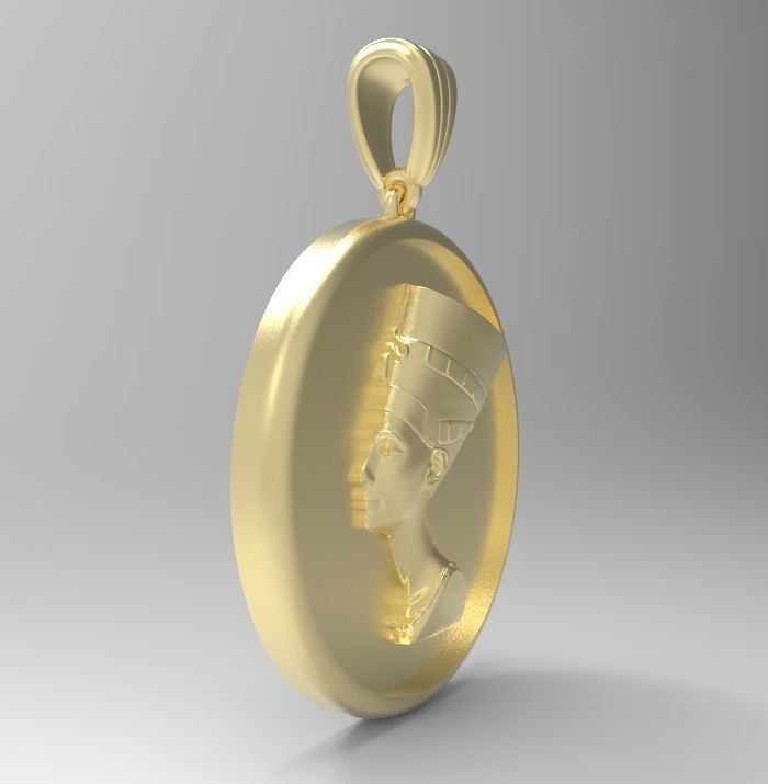 Nefertiti Pendant 3D print model_18