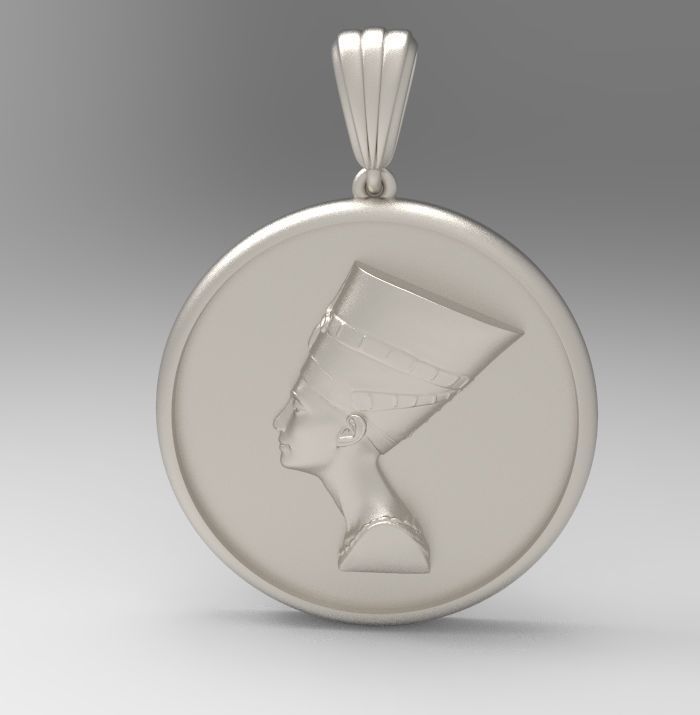 Nefertiti Pendant 3D print model_6