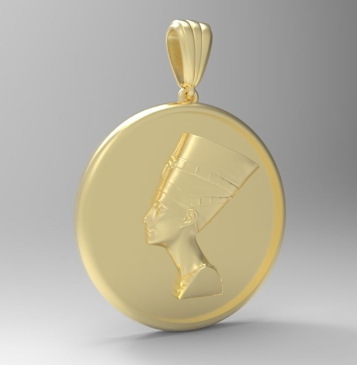 Nefertiti Pendant 3D print model_25