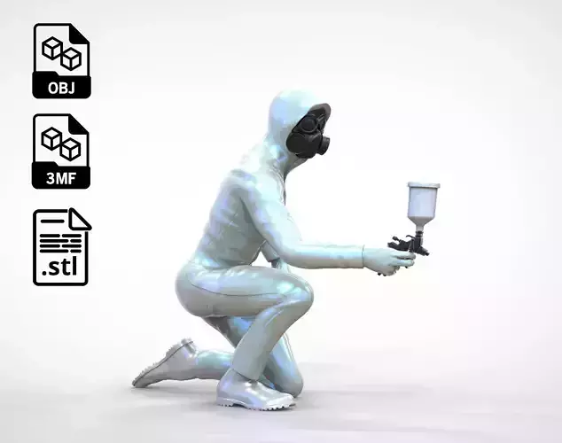 N2 Car Painter Painting with Paint Spray 3D print model