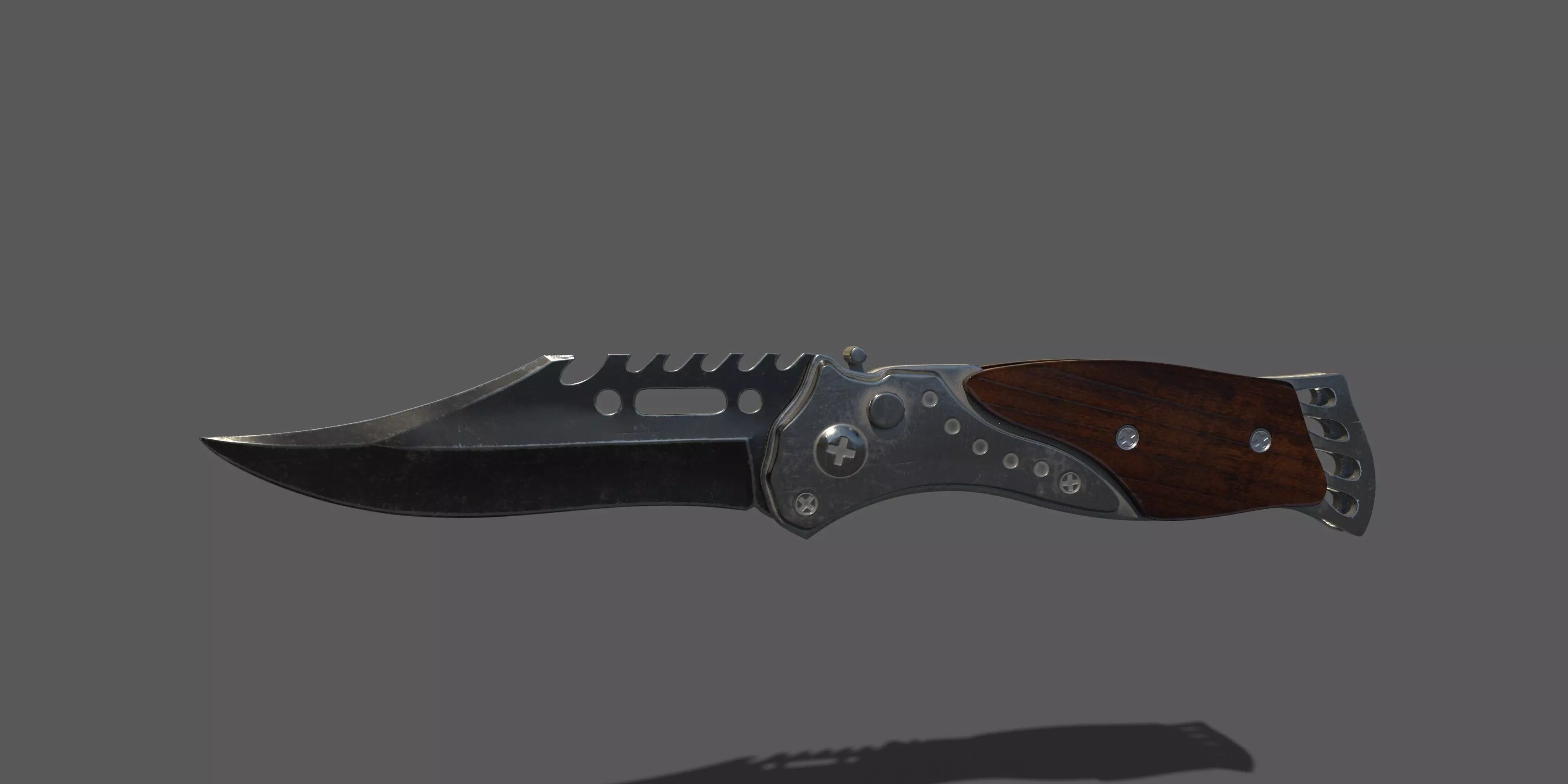 Knife Low-poly 3D model_0