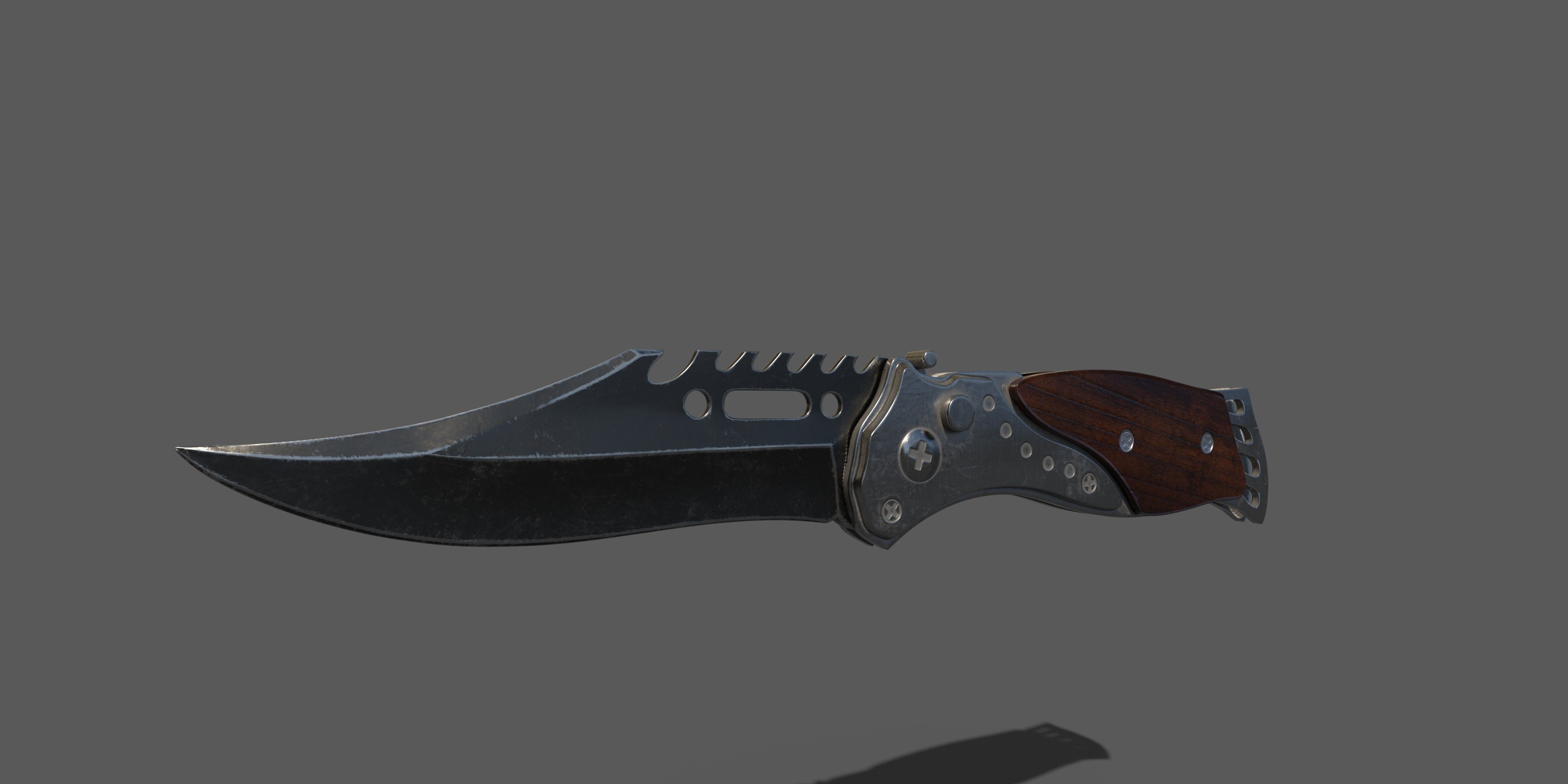 Knife Low-poly 3D model_4