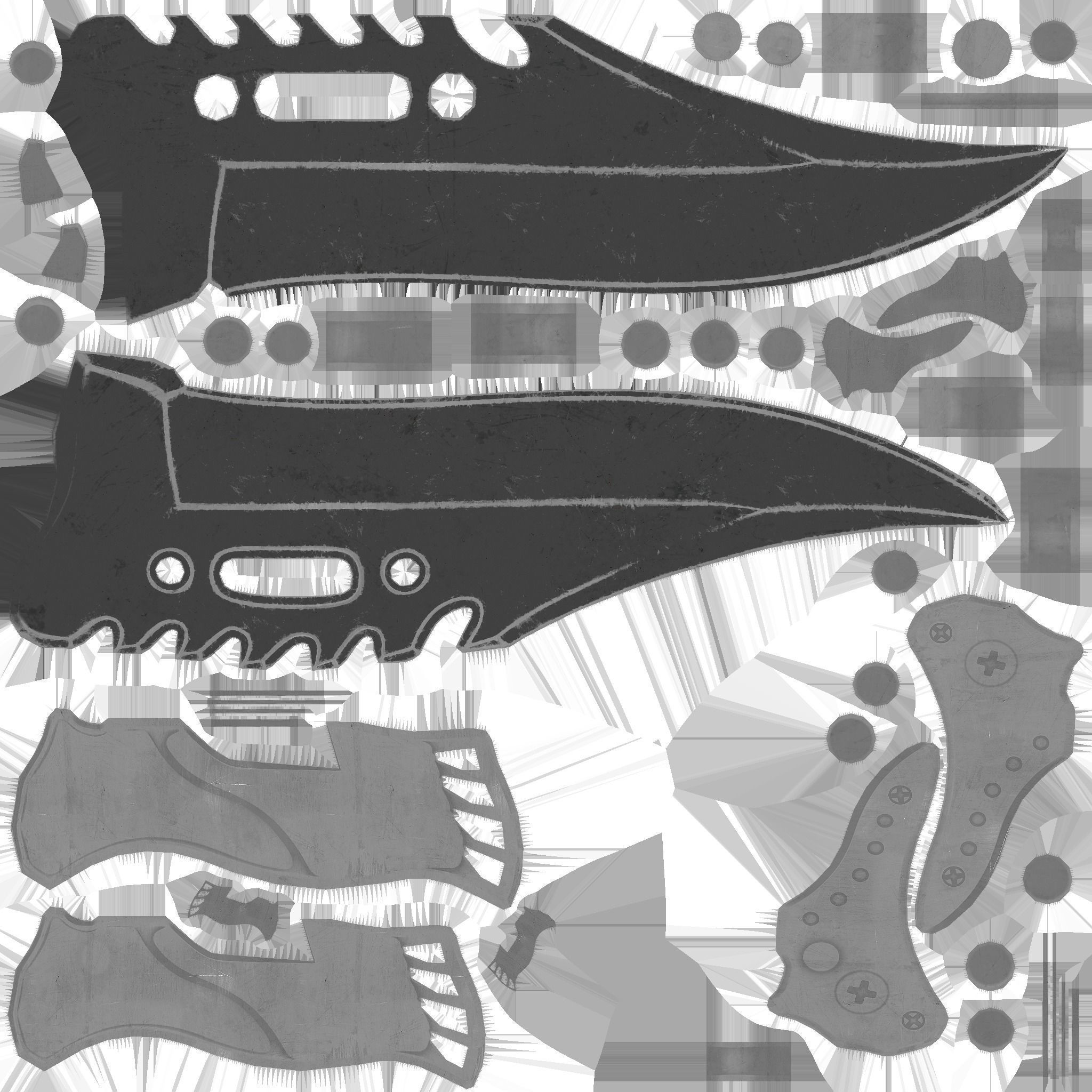 Knife Low-poly 3D model_3