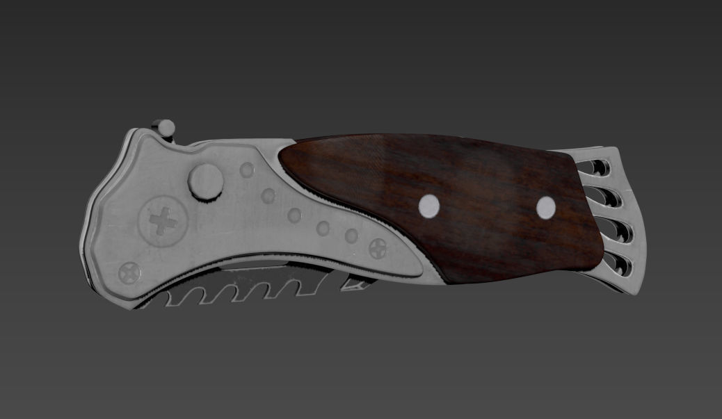 Knife Low-poly 3D model_1