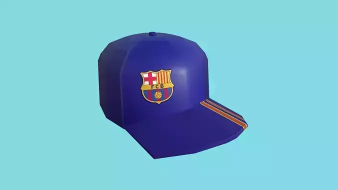 Barcelona Cap - Soccer Hat - Character Costume Low-poly 3D model