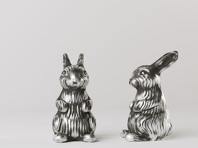 Bunny Pepper and Salt Shakers 3D model