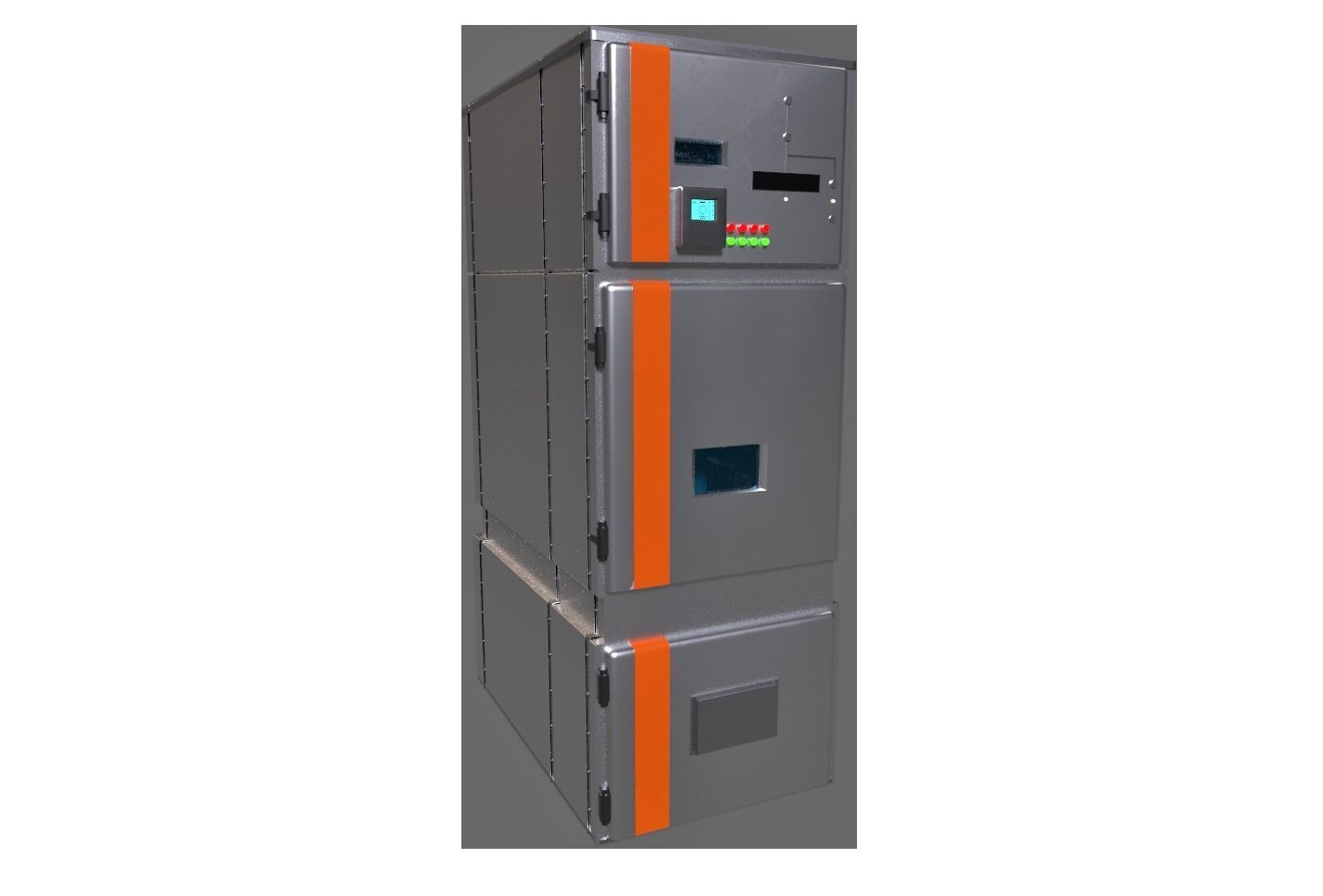 Medium Voltage Metal - Clad Air Insulated Switchgear Low-poly 3D model_1