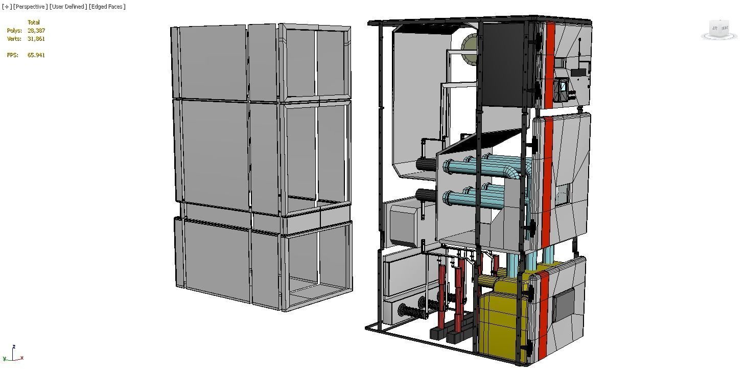 Medium Voltage Metal - Clad Air Insulated Switchgear Low-poly 3D model_4