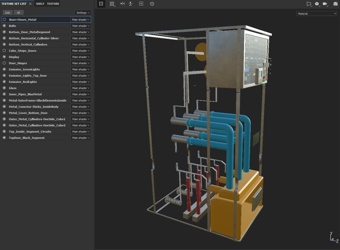 Medium Voltage Metal - Clad Air Insulated Switchgear Low-poly 3D model_3