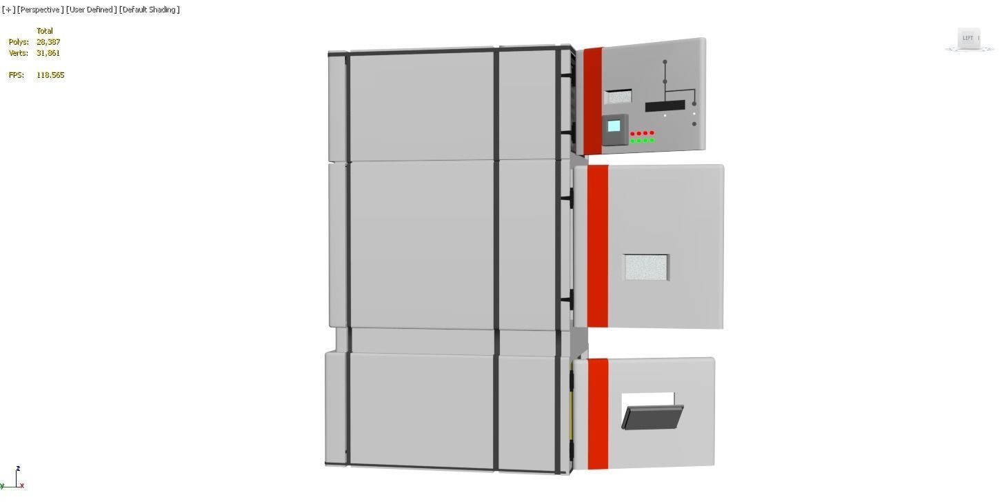 Medium Voltage Metal - Clad Air Insulated Switchgear Low-poly 3D model_7
