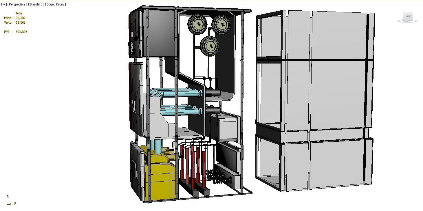 Medium Voltage Metal - Clad Air Insulated Switchgear Low-poly 3D model_5