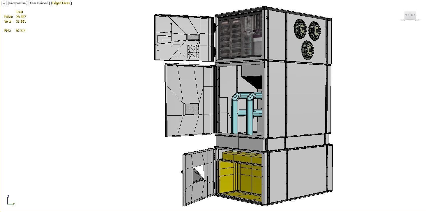 Medium Voltage Metal - Clad Air Insulated Switchgear Low-poly 3D model_6