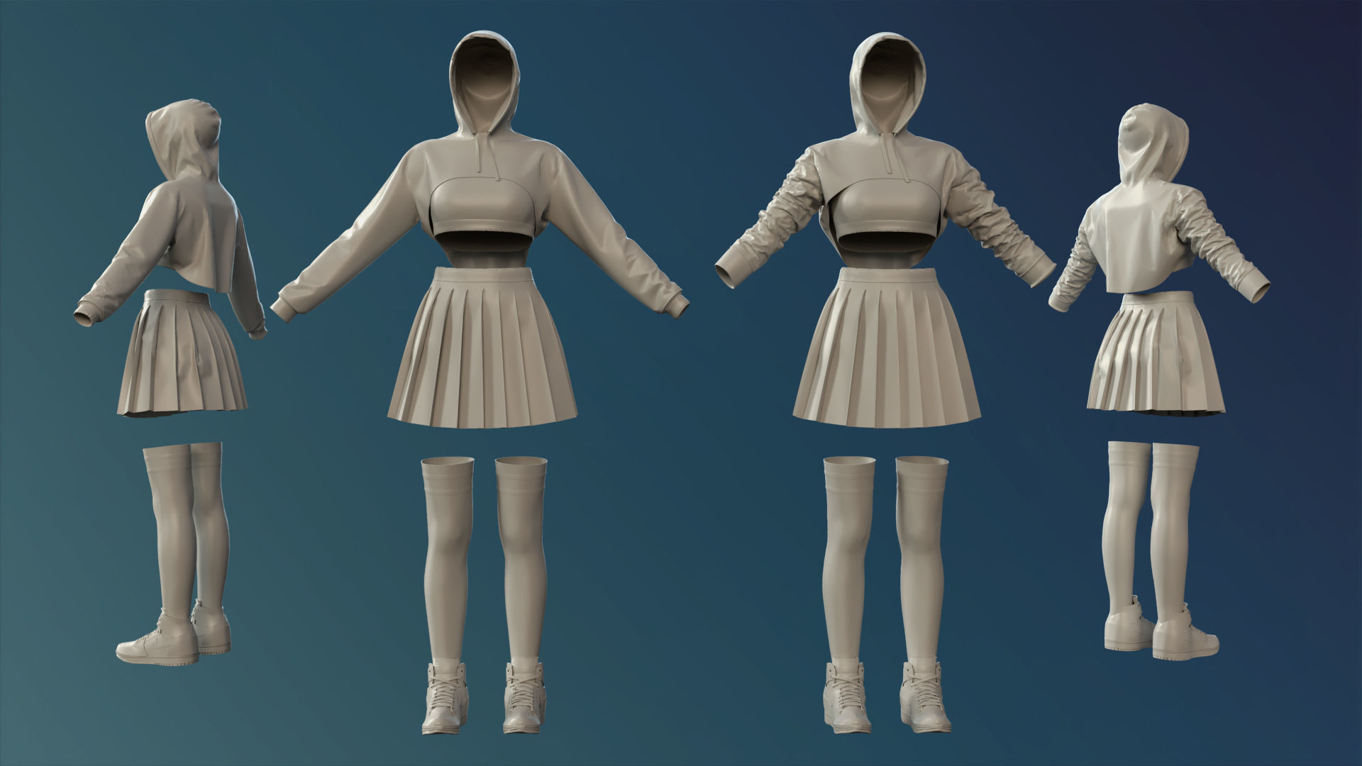Female Outfit 3D model_4