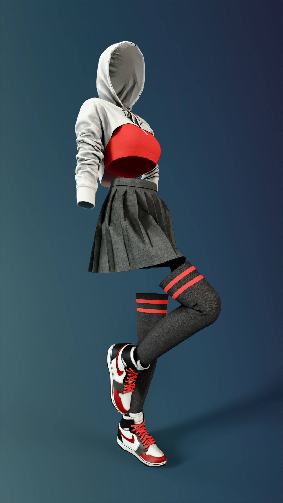 Female Outfit 3D model_1
