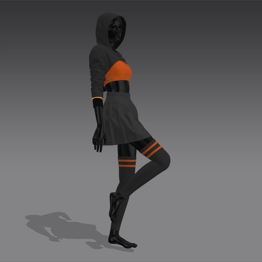 Female Outfit 3D model_5