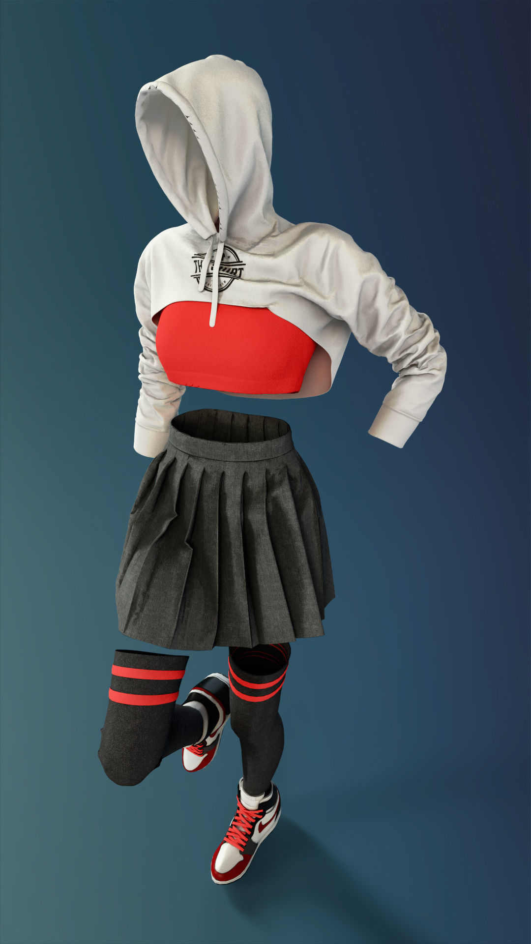 Female Outfit 3D model_2