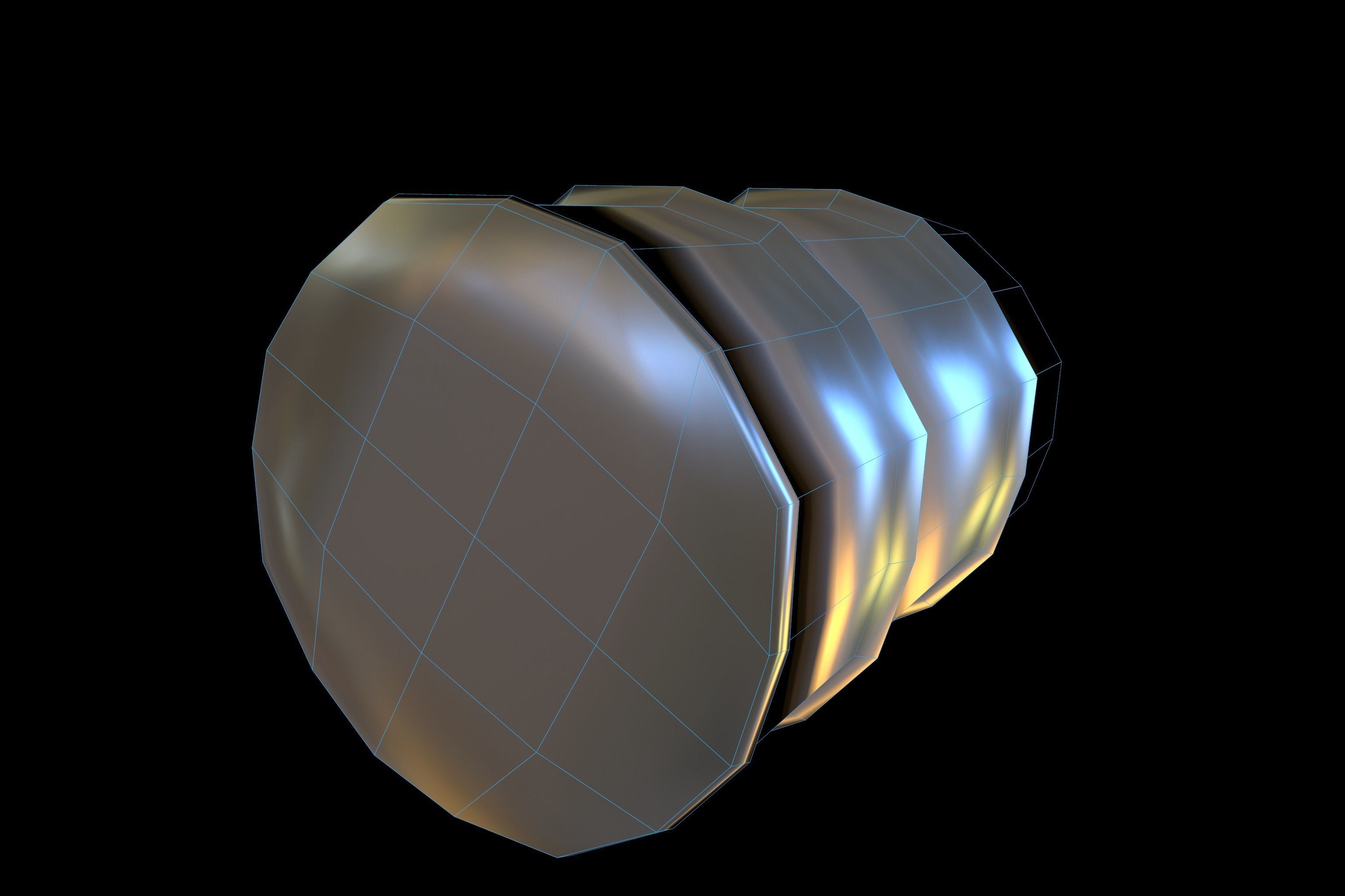 Barrel metal Low-poly 3D model_7