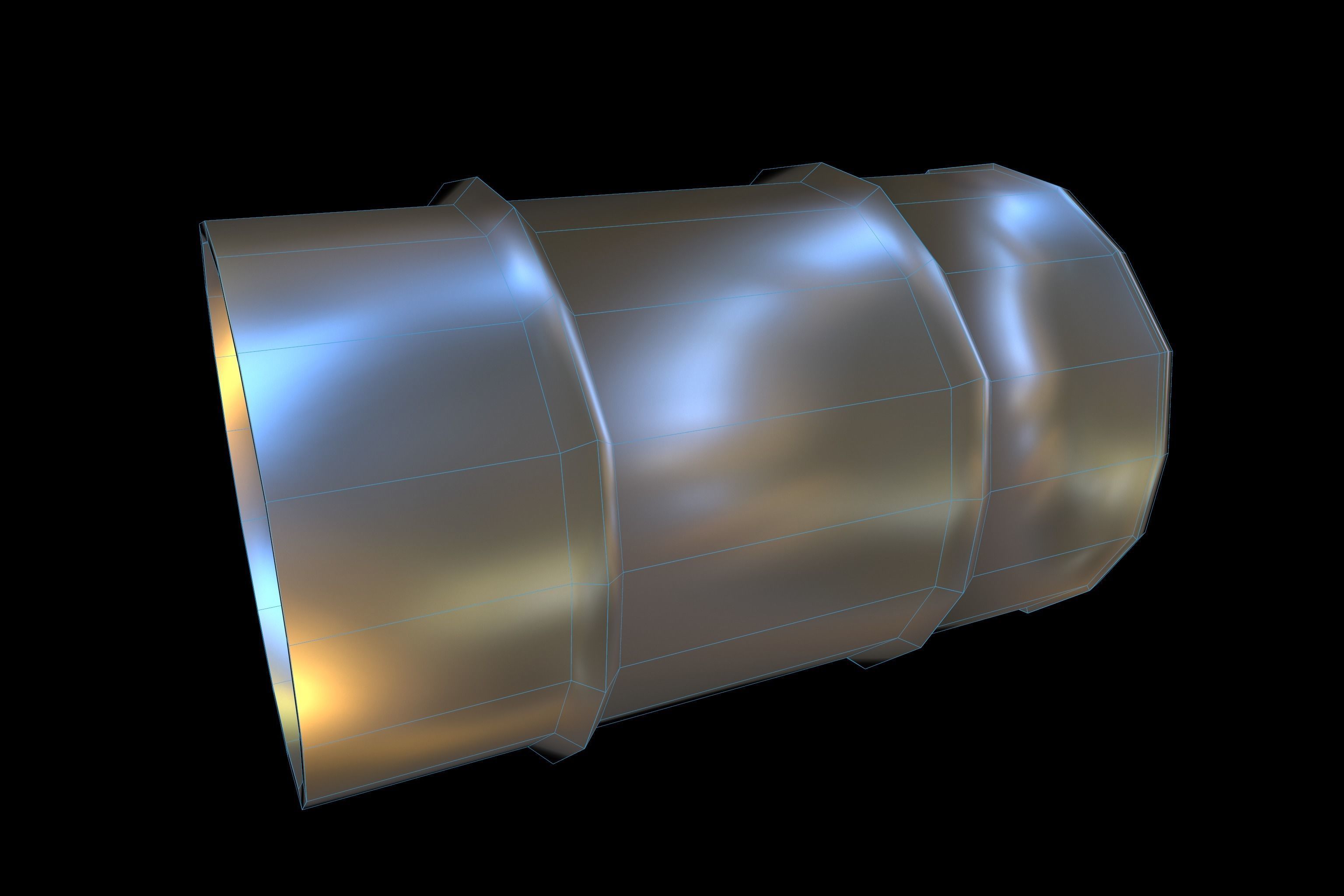 Barrel metal Low-poly 3D model_6
