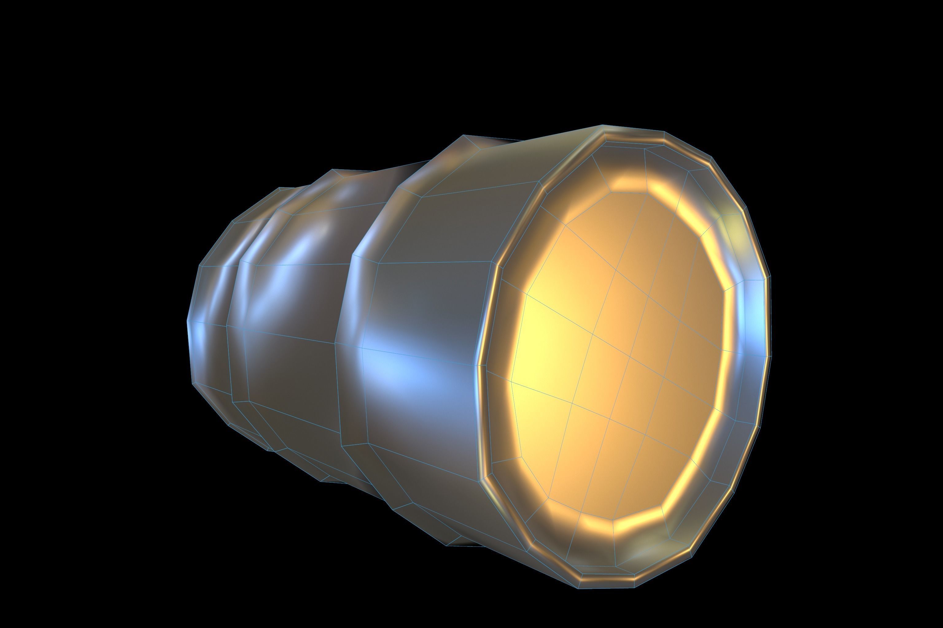 Barrel metal Low-poly 3D model_8