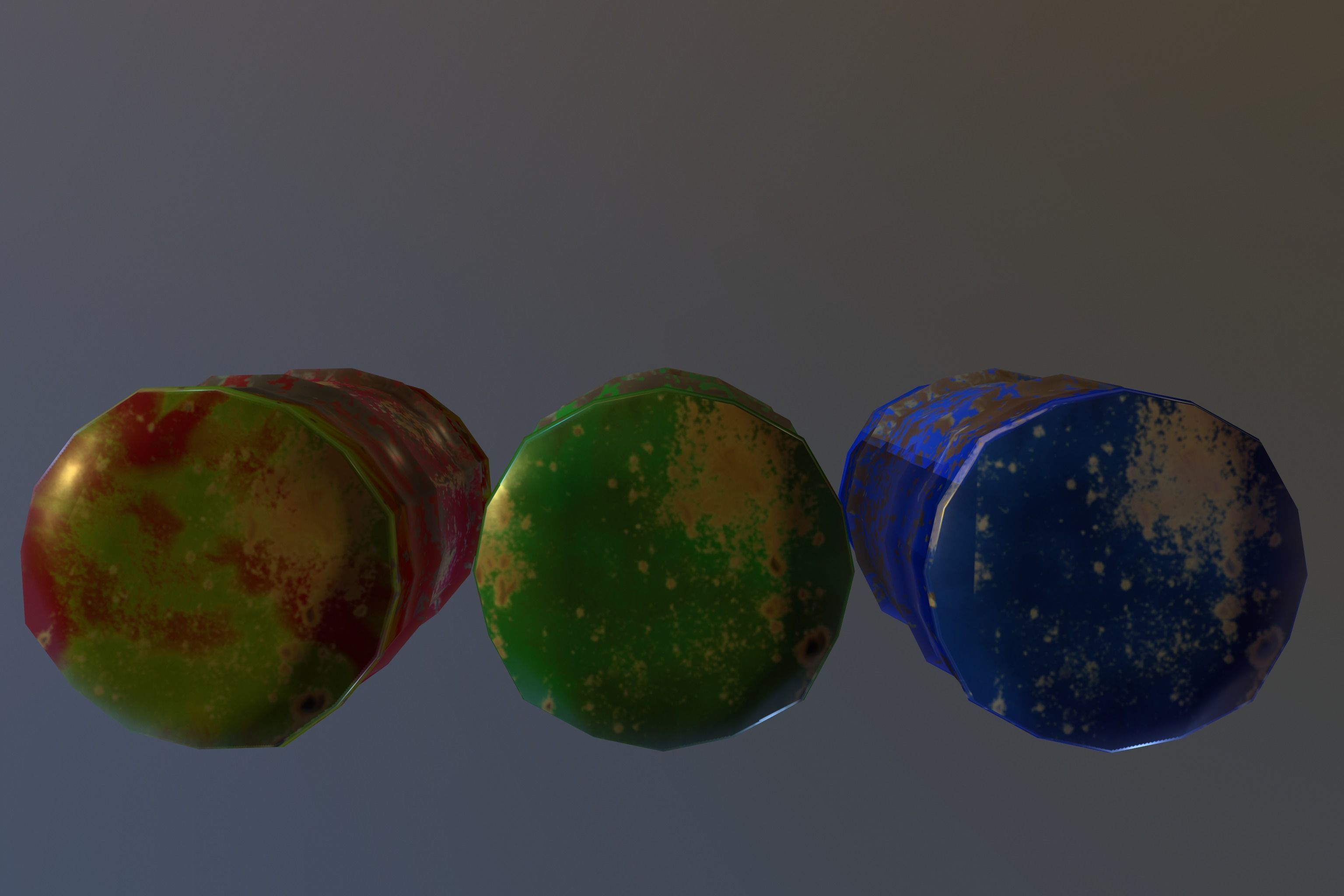 Barrel metal Low-poly 3D model_2