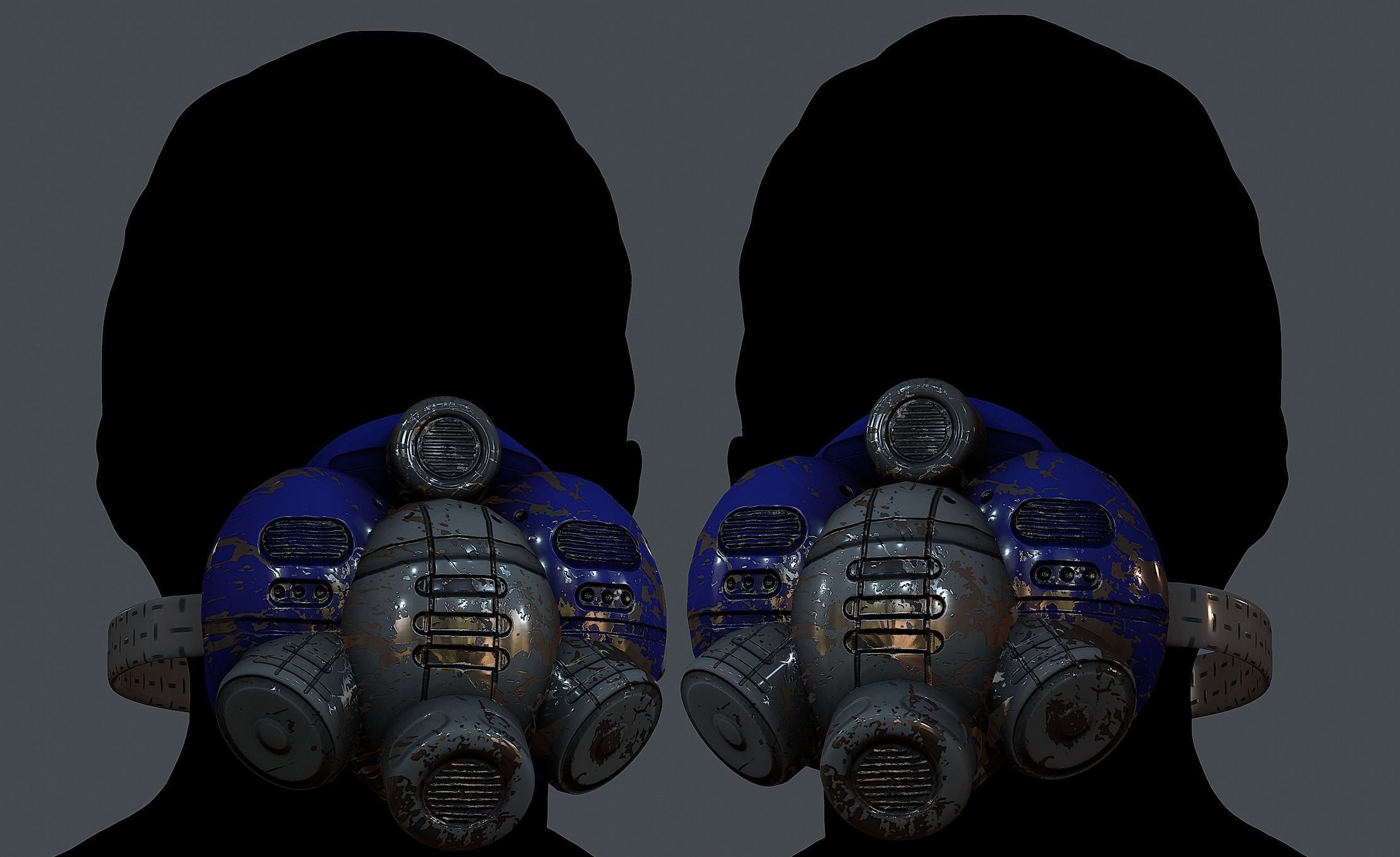 Gas mask helmet 3d model scifi Low-poly  Low-poly 3D model_1