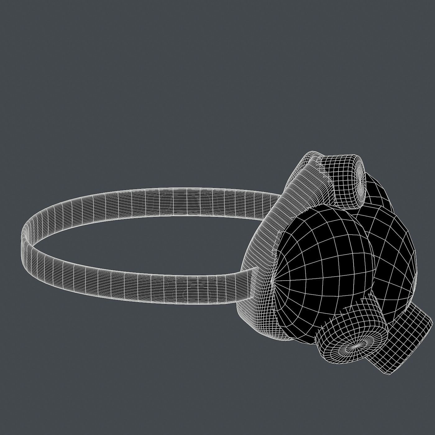 Gas mask helmet 3d model scifi Low-poly  Low-poly 3D model_7